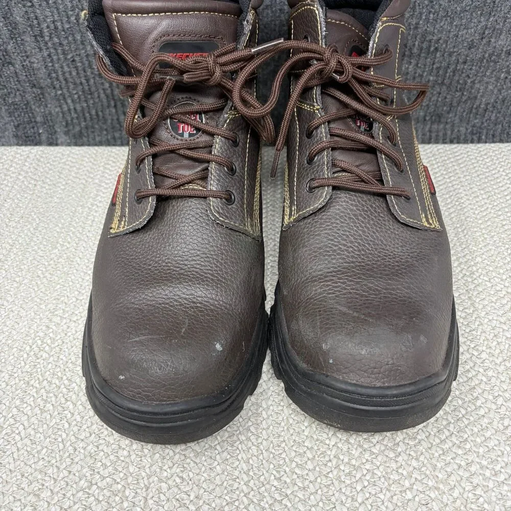 Skechers Burgin Tarlac Steel Toe Puncture Resistant Work Boots Brown Leather 14
